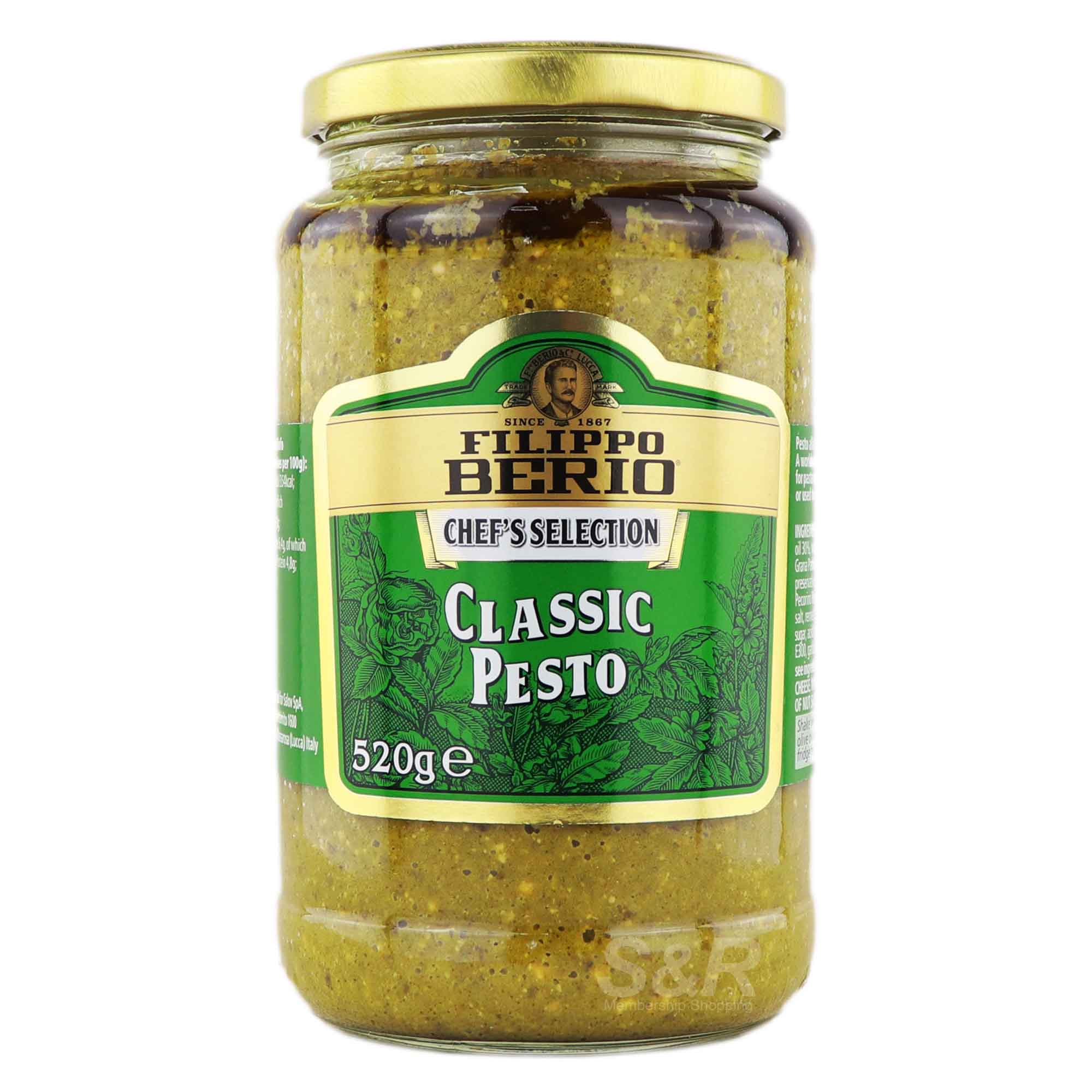 Filippo Berio Chef's Selection Classic Pesto Sauce 520g Filippo Berio Chef's Selection Classic Pesto Sauce 520g